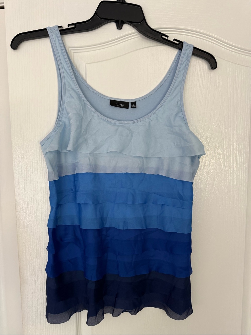 Apt. 9 Light to Dark Blue Layered Ruffle Tank